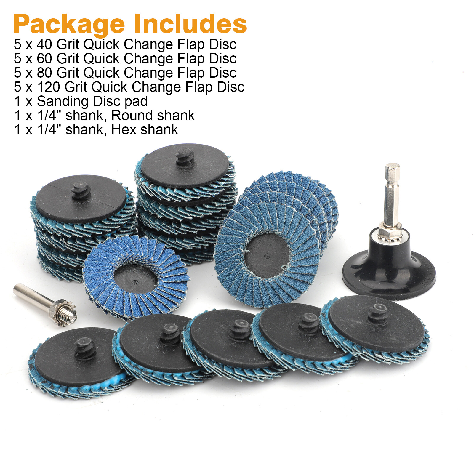 20 x 2″ Roll Lock Flap Sanding Disc 40 60 80 120 Grit Die Grinder Quick Change
