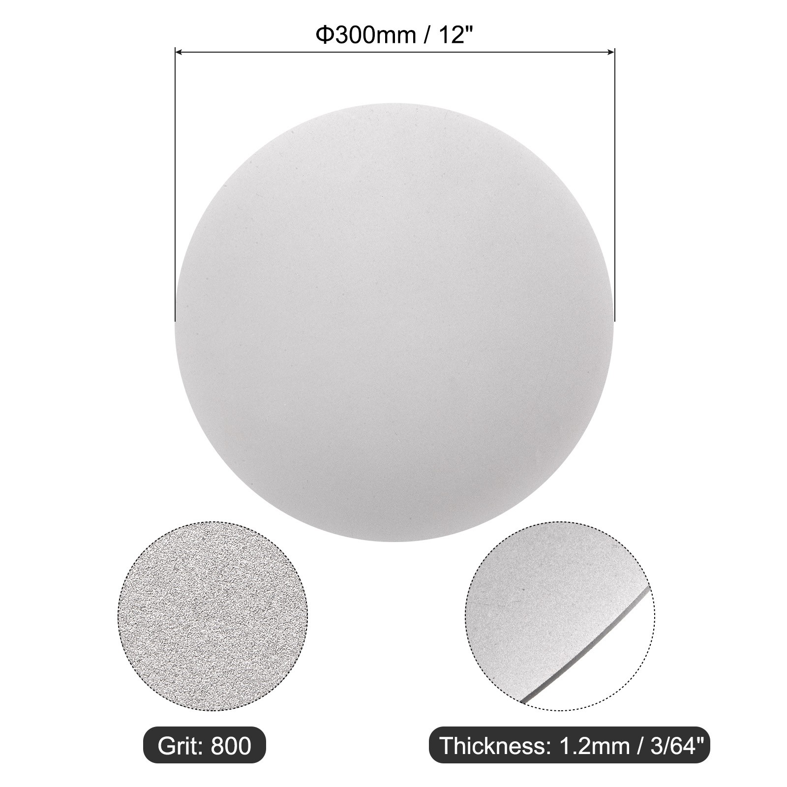 Diamond Sanding Grinding Disc 12″ Grit 800 No Center Hole Flat Lap Wheel Disk