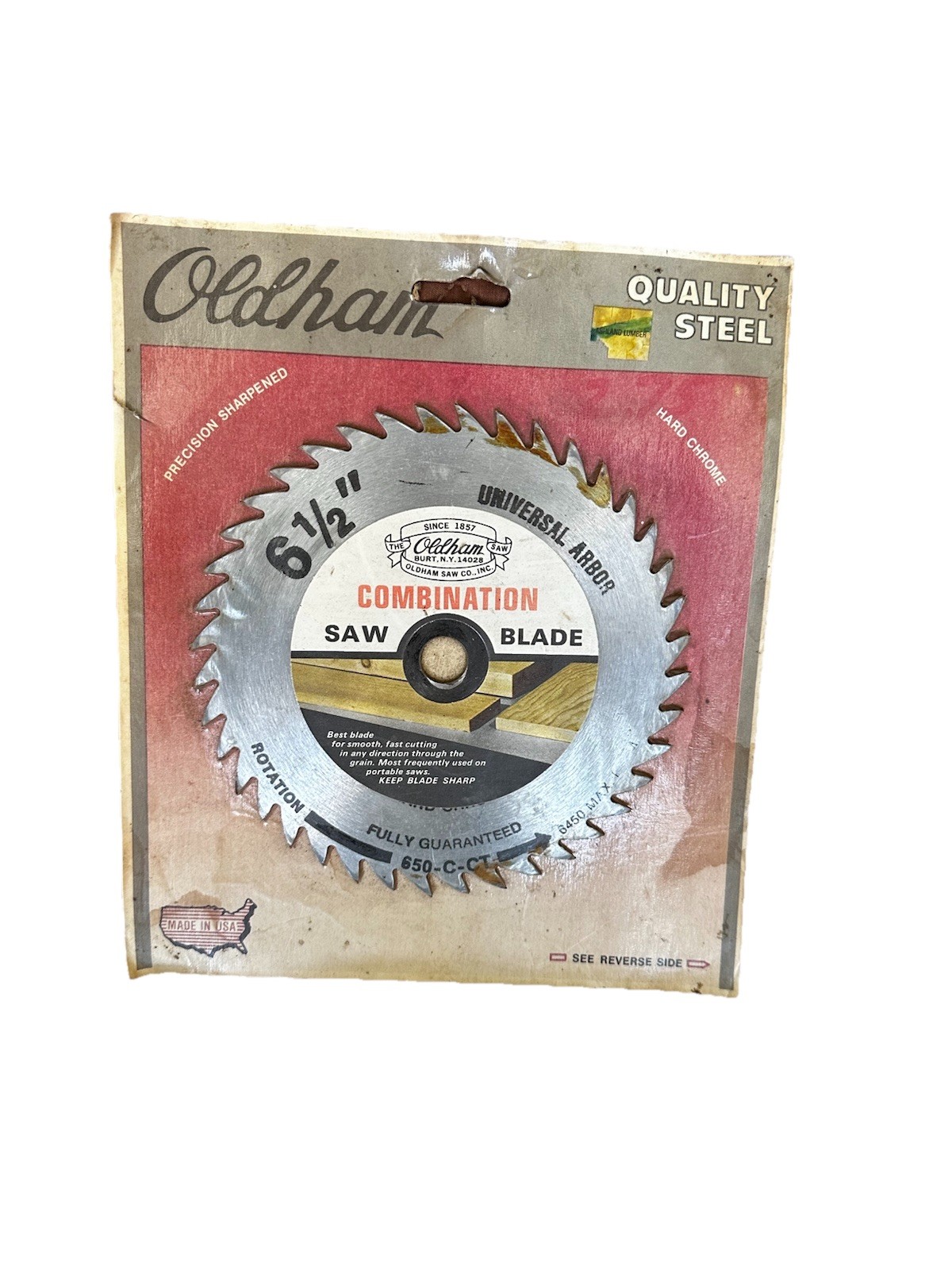 Vintage New Saw Blade Combination Oldham 6-1/2″ Diameter Novelty 650-C-CT