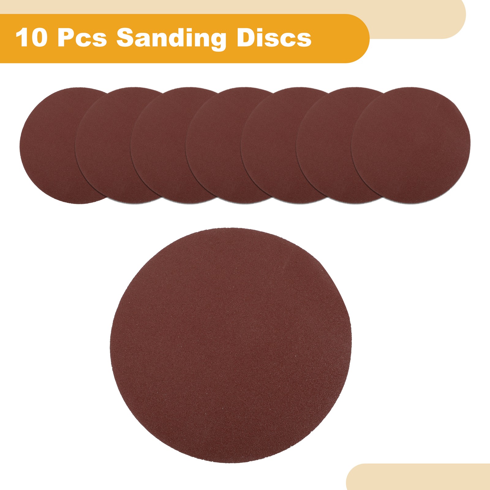 10 Pcs 100Grit Universal Sanding Discs-Round Hook Loop Sandpaper-White Paper Red