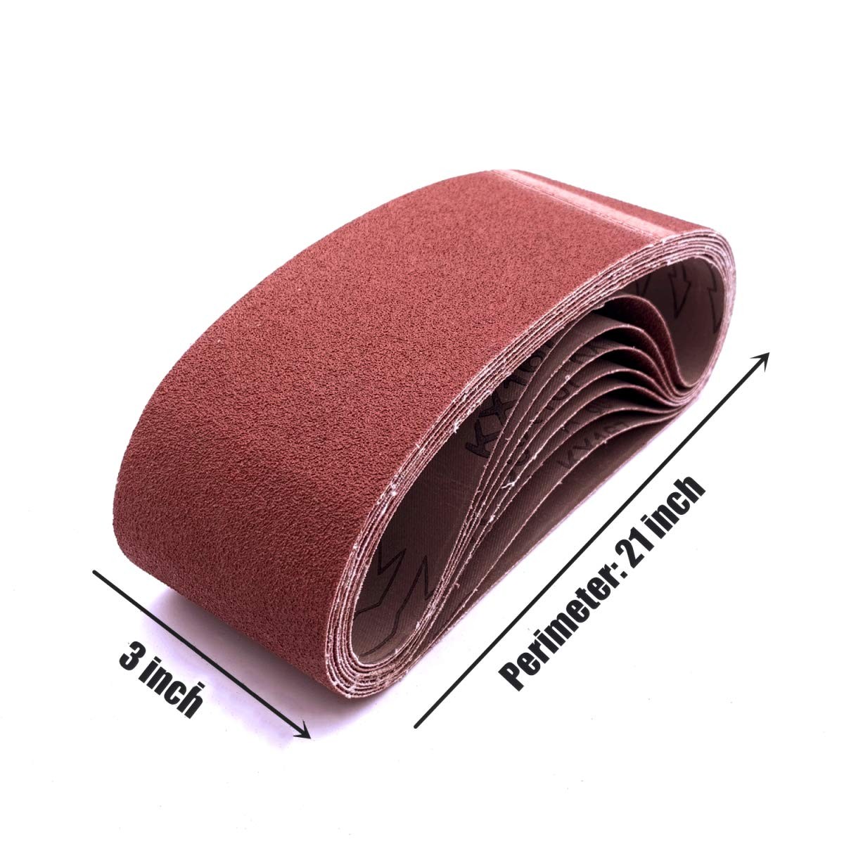 3×21 Sanding Belt, 80 Grit Aluminum Oxide Craftman Belt 3x21in, 80