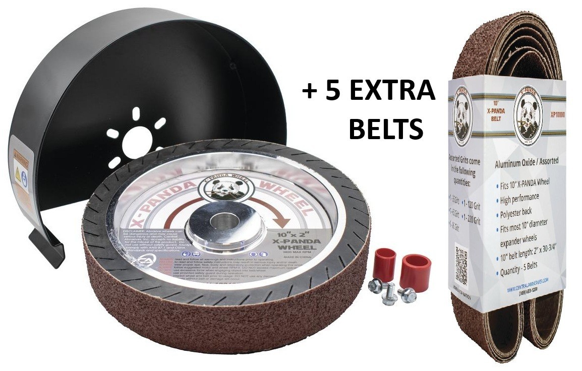 10″ Expander Wheel w/Steel Safety Guard by X-Panda + 5 Pack of Belts – NEW