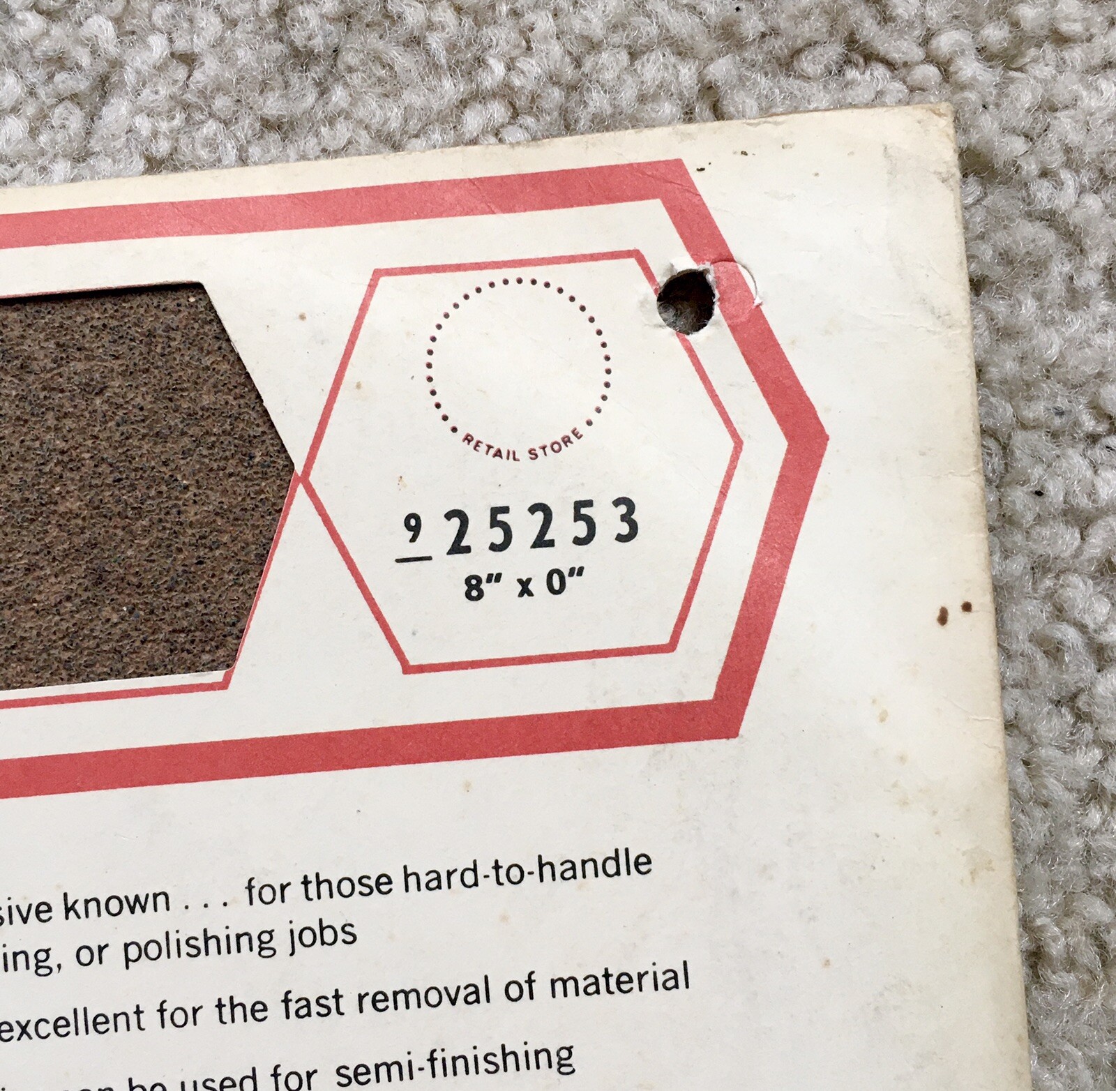 Vintage SEARS CRAFTSMAN Aluminum Oxide Abrasive Discs 8” NOS – 5 Coarse Discs