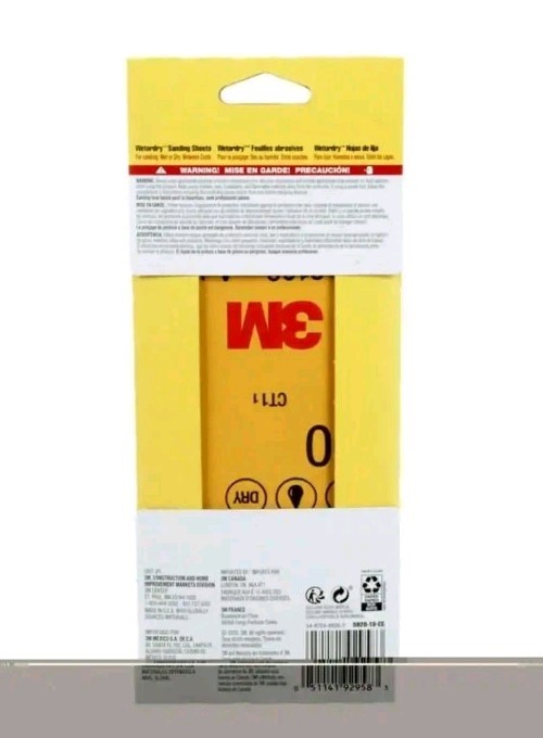 3M Wet Or Dry Sheet Sandpaper Super Fine 400-Grit 3.7 In. X 9 In. 10 Sheets