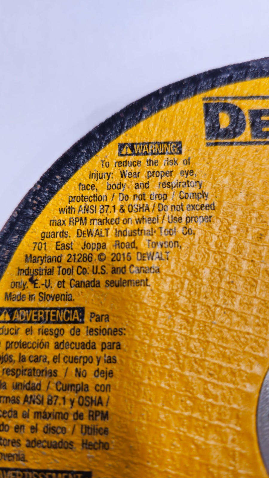 Dewalt DW8725 Pkg of 7 6 inch x .040 x 7/8 inch Cutting Wheels Package of 7