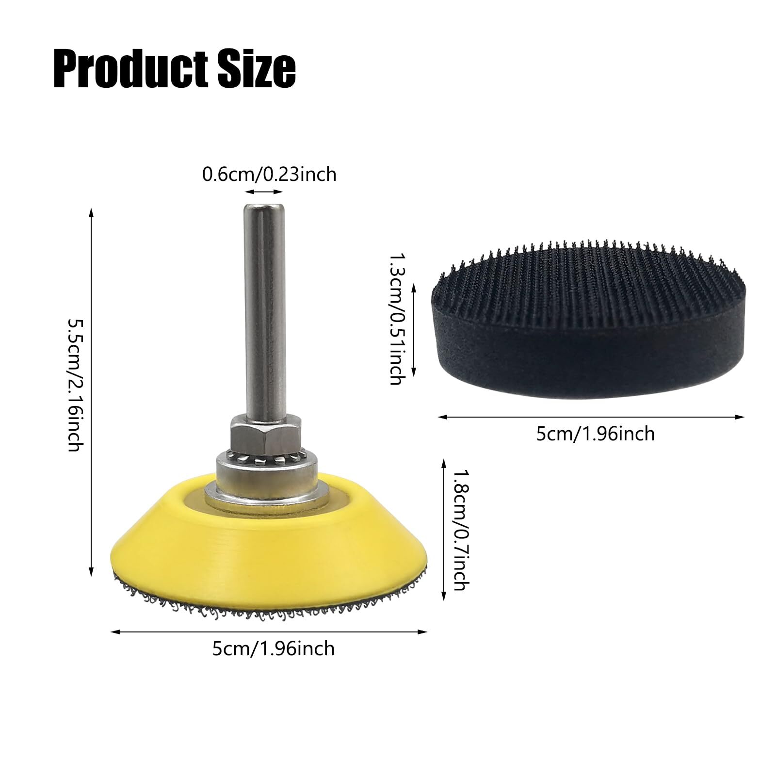 5 Pack 2 Inch Hook & Loop Sanding Backing Pad w/ 1/4″ Dia Shank Drill Attachment