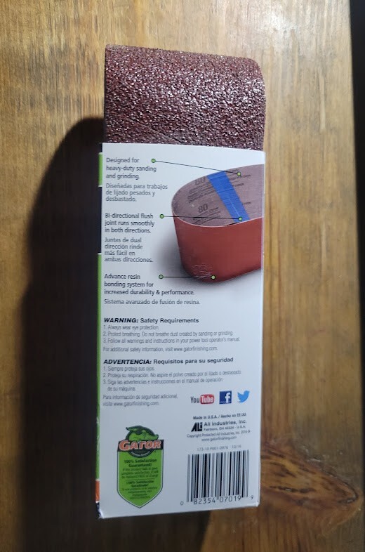 GATOR POWER Sanding Belts 40 Grit 3″ x 21″ 5-Pack 76mm x533mm Extra Coarse NIP