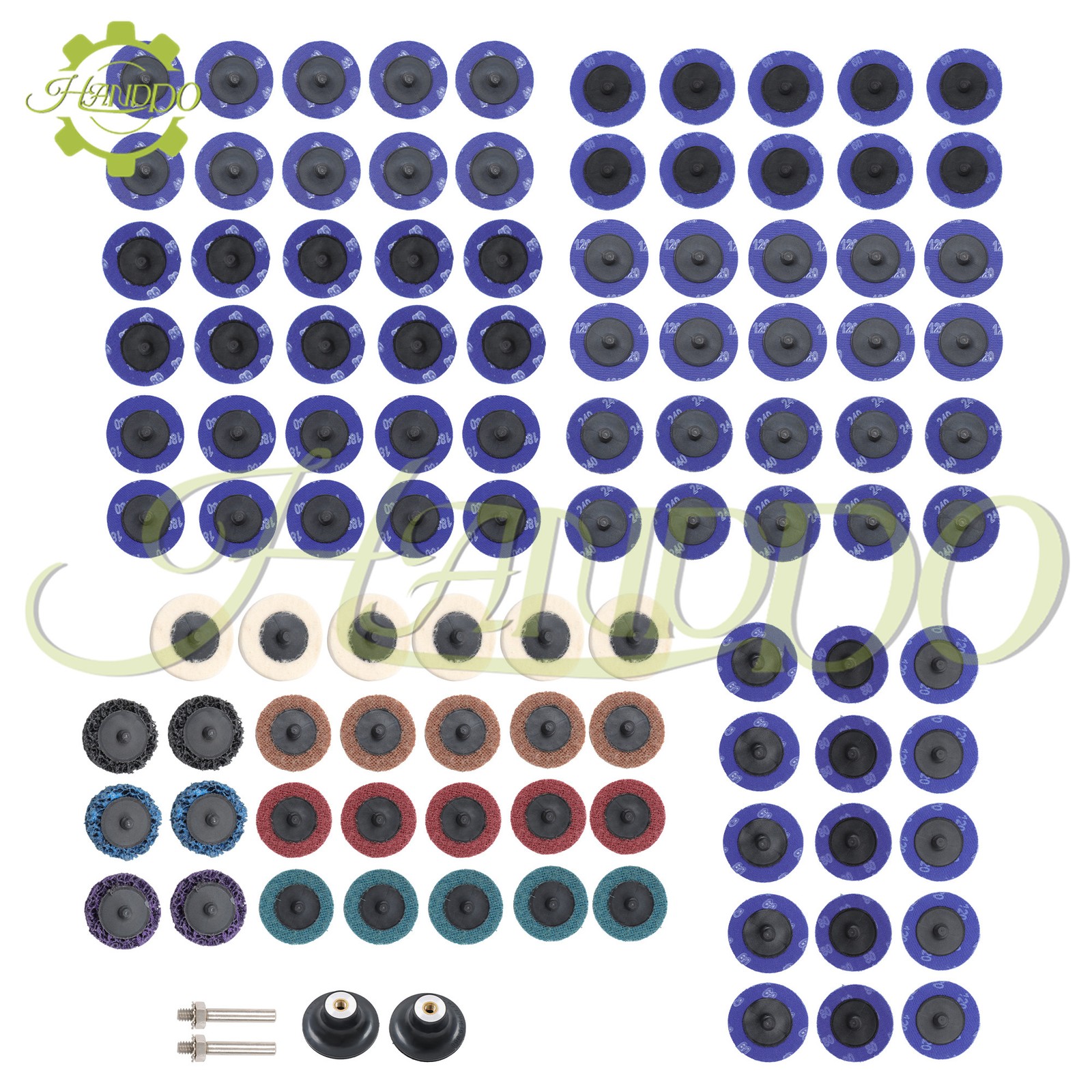 104PC 2″ Roll Lock Sanding Discs Die Grinder Quick Change Disc Set W/ 1/4 Holder