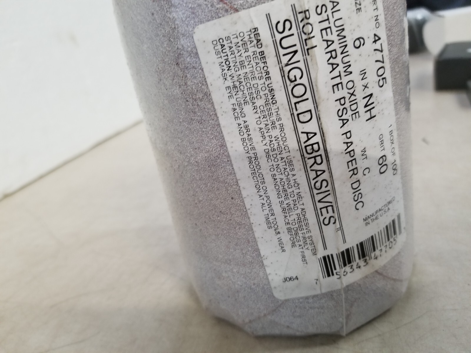 Lot of 100 – Sungold Abrasives Paper Disc Roll 6″ x NH (60 Grit) 47705