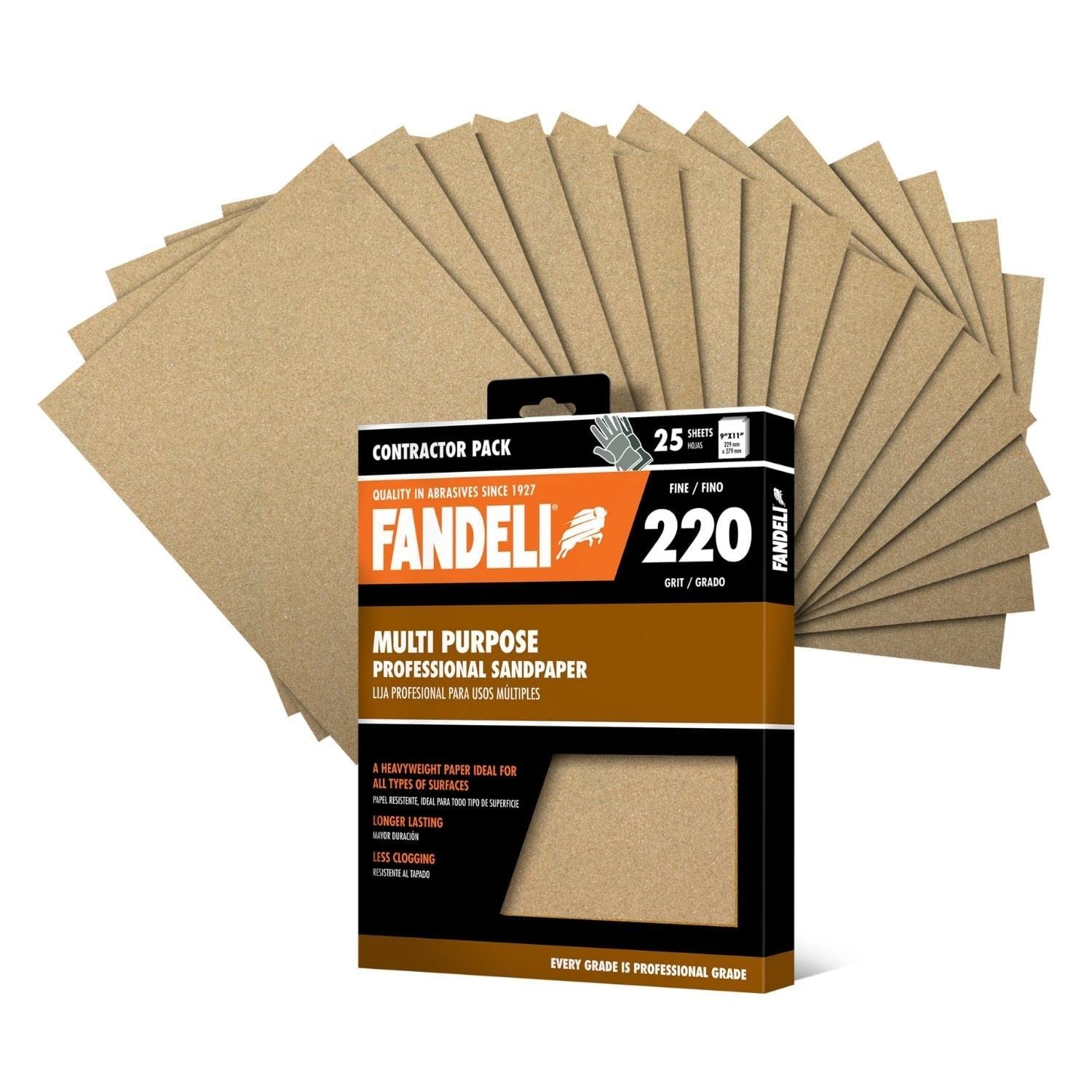 25 Sheet 36027 Multipurpose Sandpaper Sheets 9×11 Inch 220 Grit Abrasive