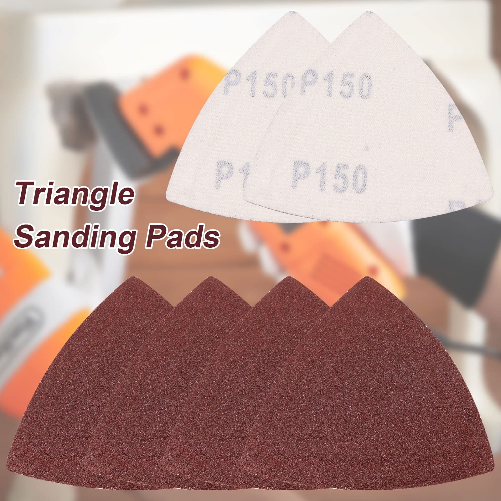 120 Pcs Triangle Sanding Pads, 150 Grits Detail Sander Sandpaper Hook and Loo…