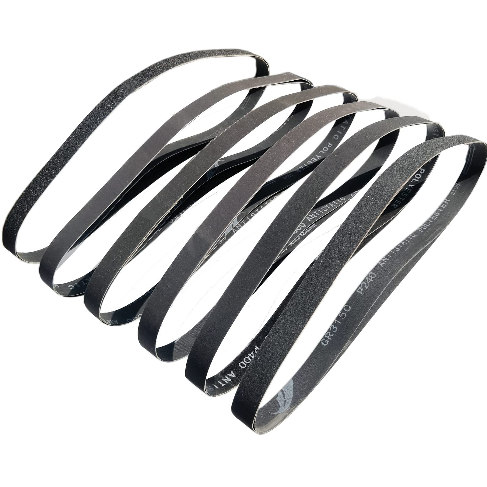 12 Pack 1 x 42 Inch Silicon Carbide Sanding Belts Assortment -120 240 400 600…