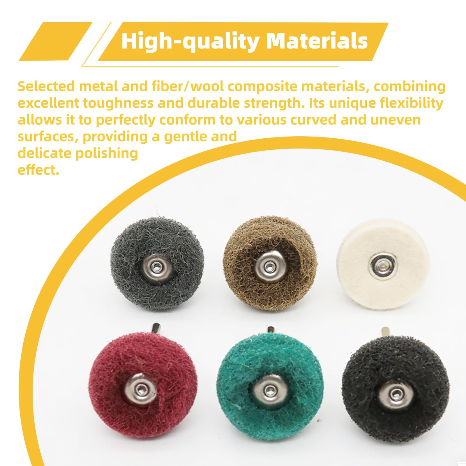 BURMONG 120 Pcs Multi-Color Buffing Wheel Set for Dremel, 1/8 Inch Shank Poli…