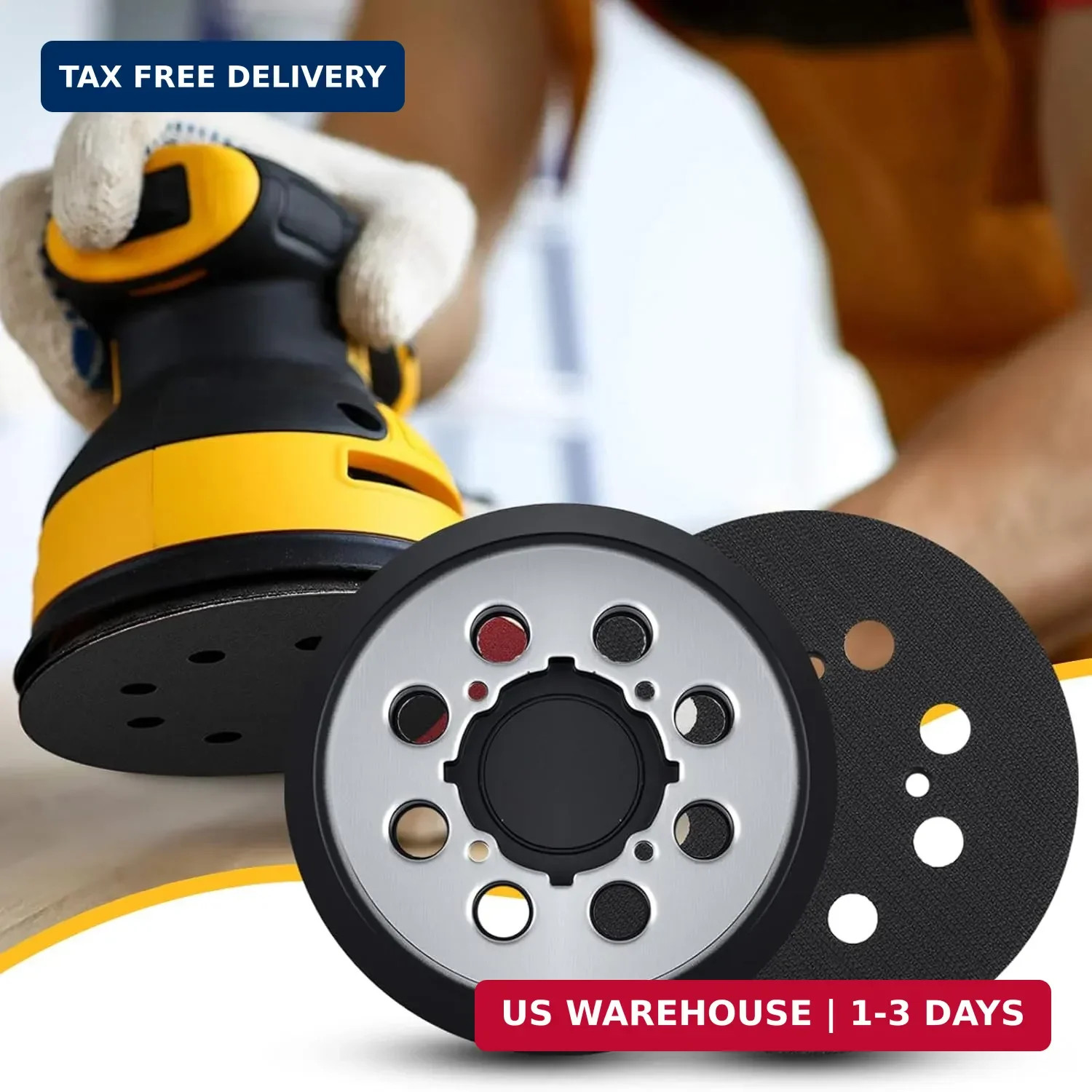 2 Pack Sander Replacement Pad for Dewalt, 5-Inch 8 Holes Hook and Loop Aluminum