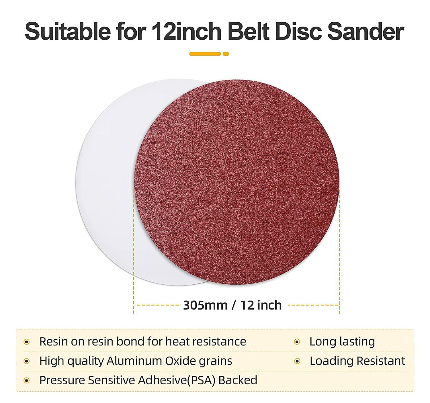 120x 12in PSA Sanding Disc Self Adhesive Back 80-400 Grit Sticky Sandpaper Disk