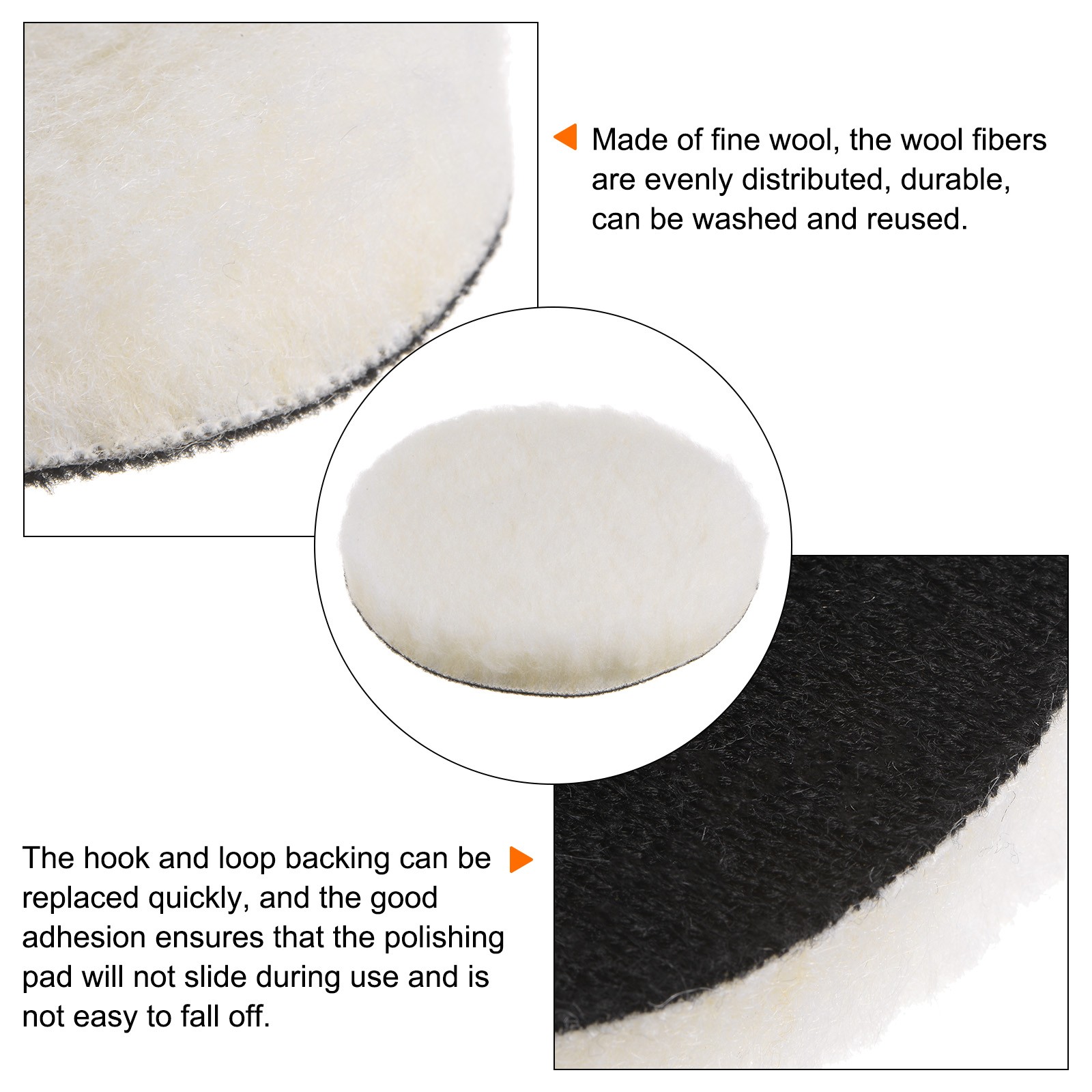 10pcs Wool Buffing Pads 6 Inch Polishing Pad Polishing Buffing Pad Hook and Loop