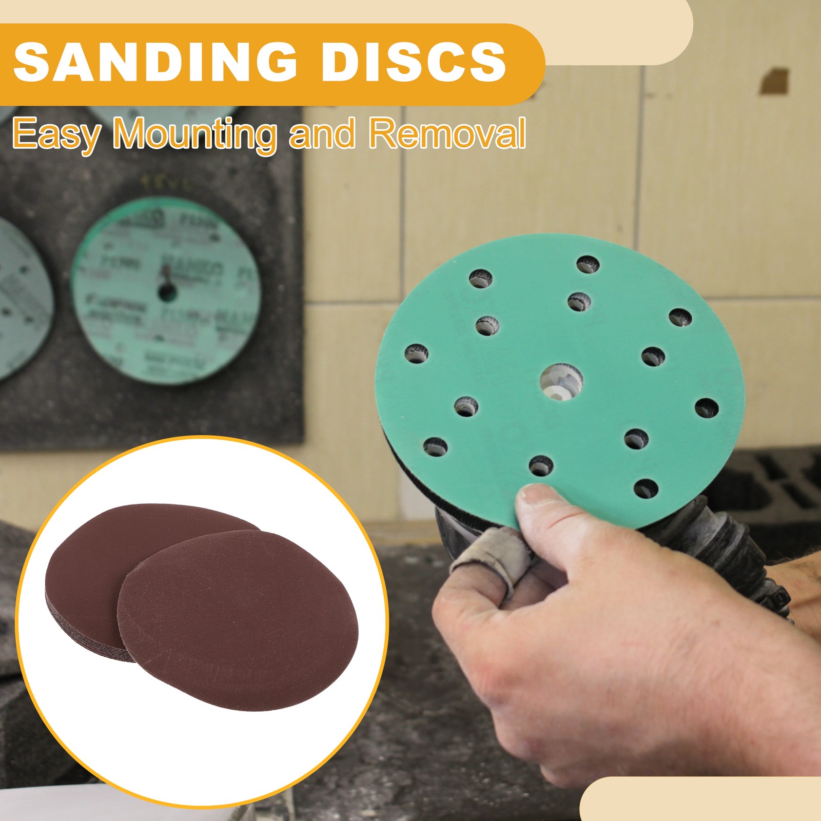 10 Pcs 600Grit Universal Sanding Discs-Round Hook Loop Sandpaper-White Paper Red