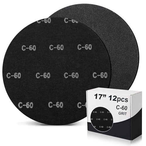 12 Pcs 17″ Sanding Screen Discs Black Mesh Floor Sanding Screens 60 Grit