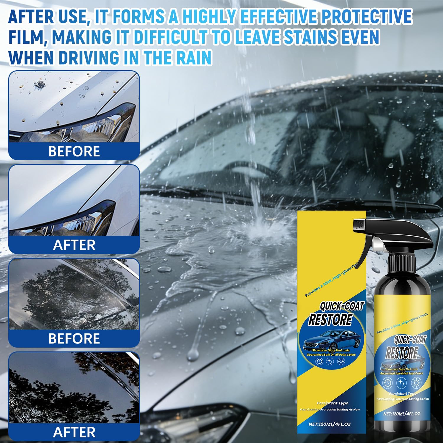 2 Pack Nano Quick Coat Restore Coating Spray, 2026 Advanced Automobile Quick-Act
