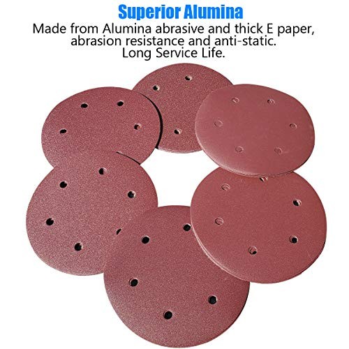 30 PCS 9 Inch 6 Hole Drywall Sanding Discs Set- 80 100 120 180 240 400 Grits,