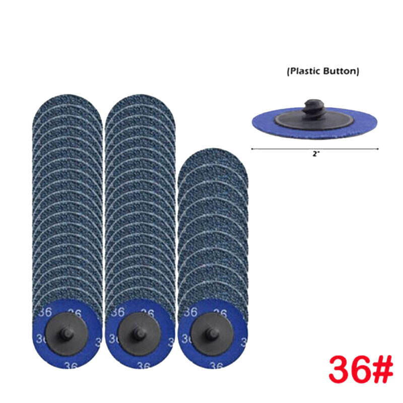 100PCS 2inch 36 Grit Zirconia Roll Lock Die Grinder Quick Change Sanding Discs
