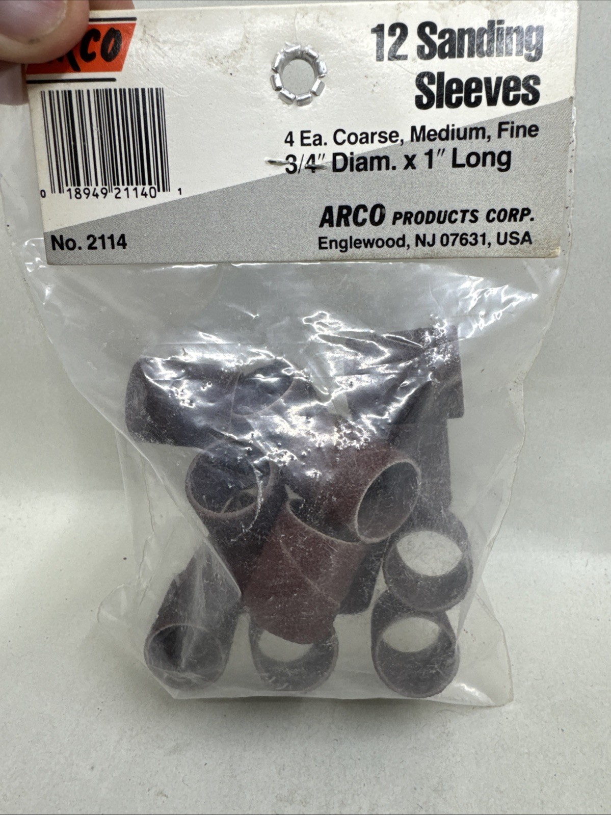 12 Arco Sanding Sleeves 3/4” Diameter 1” Long – Coarse Medium Fine (4 Each)