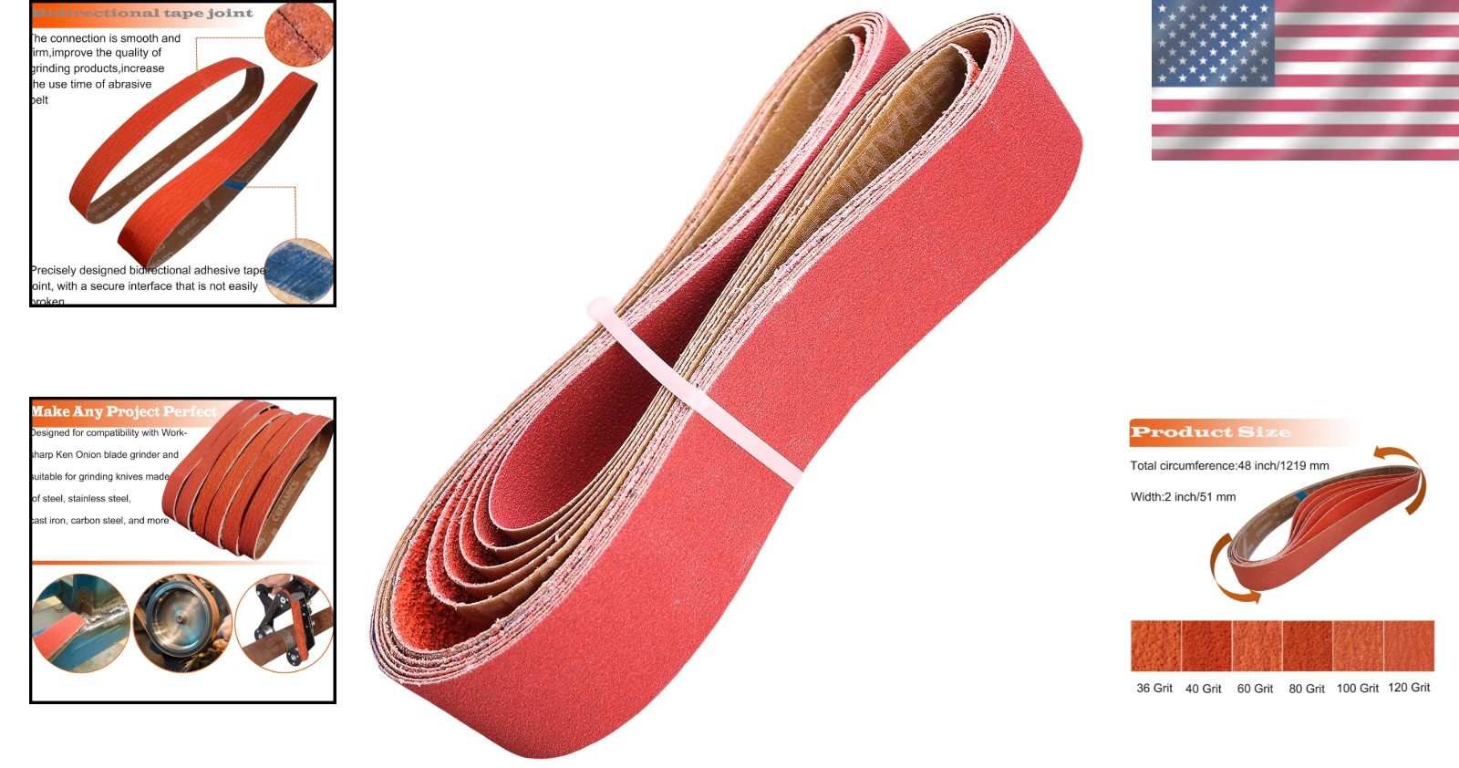 Versatile 2 x 48 Inch Ceramic Sanding Belts Kit – Ultimate Grinding Solution