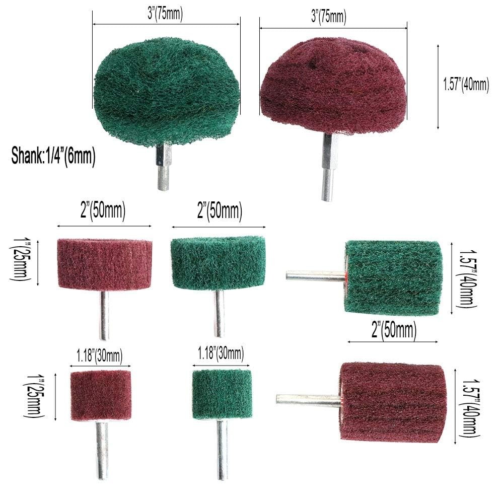 8PCS Non Woven Abrasive Buffing Polishing Wheel Drill Attachment…
