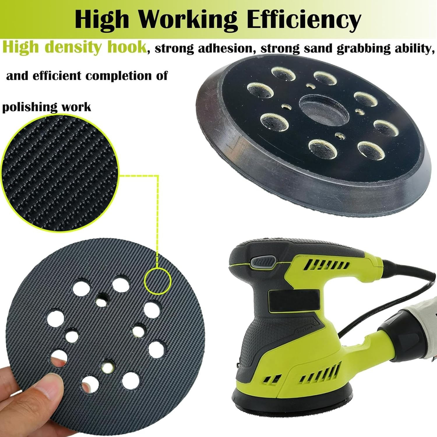 2 Pack 5 Inch 8 Hole Hook and Loop Sander Pad for Milwaukee 6021-21 6034-21