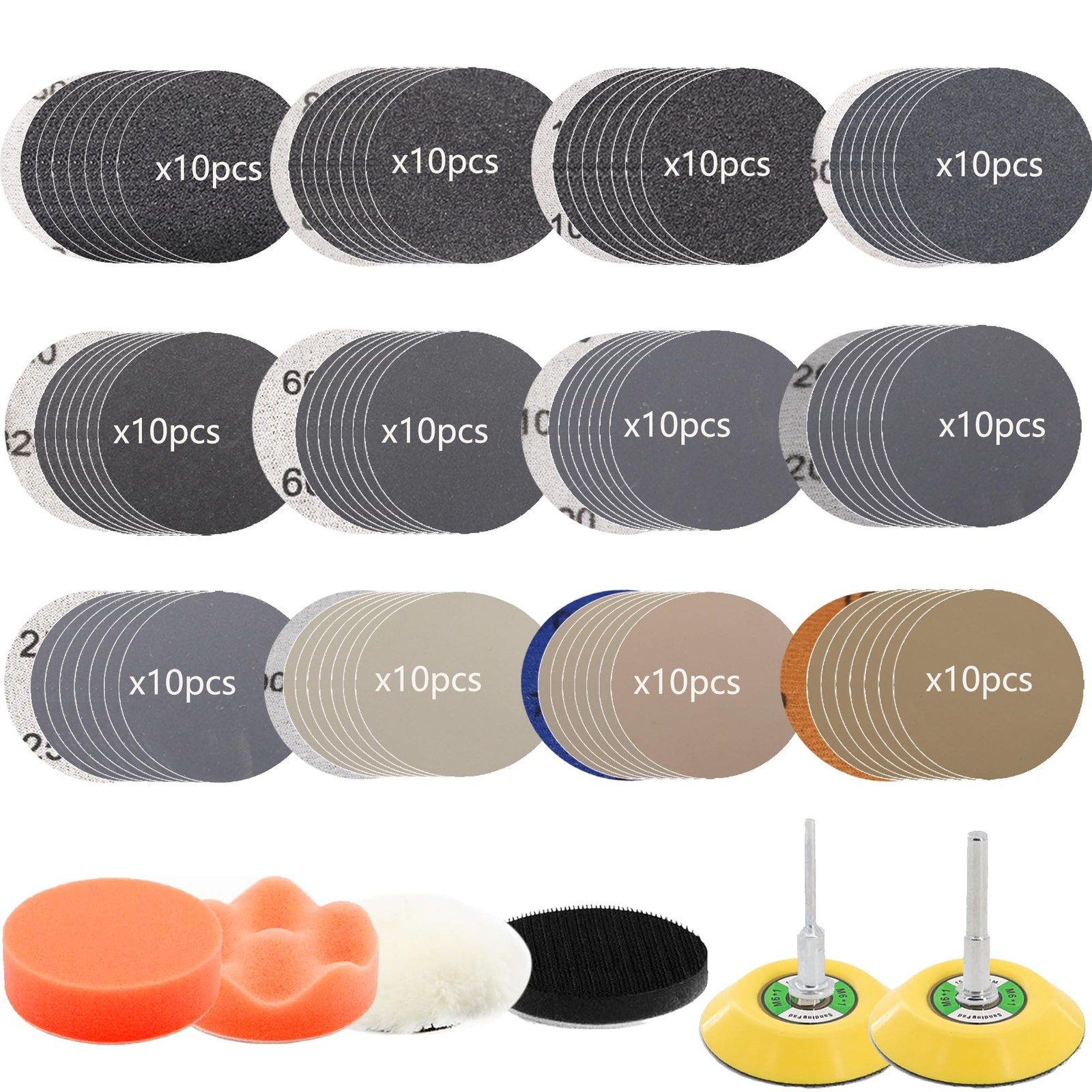 3 Inch Sanding Discs Drill Attachment Headlight 3inch, Orange