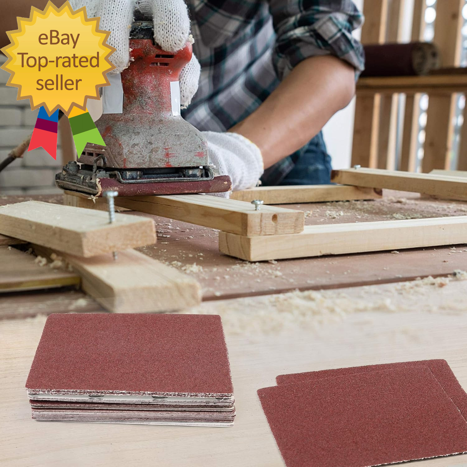 1/4 Sheet Sandpaper for Palm Sander 50PCS 60 80 120 180 240 320 400 600 800 1000