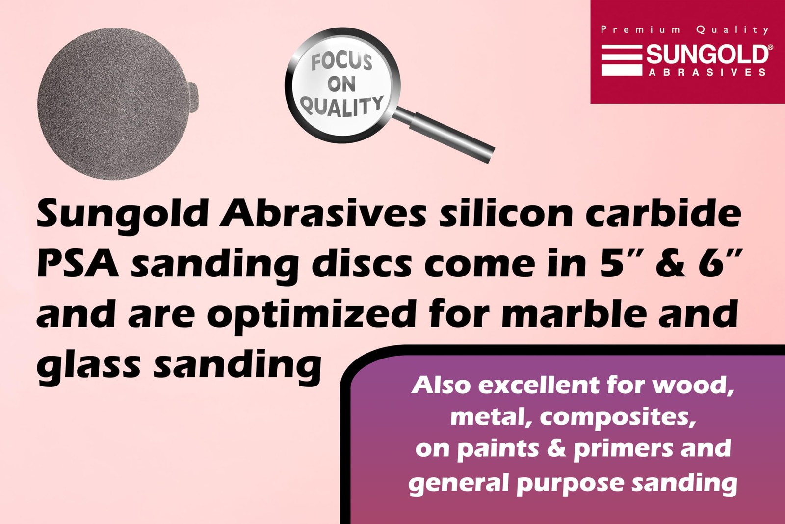 Sungold Abrasives 020082 5″ 120 Grit Psa Sanding Discs Silicon 120