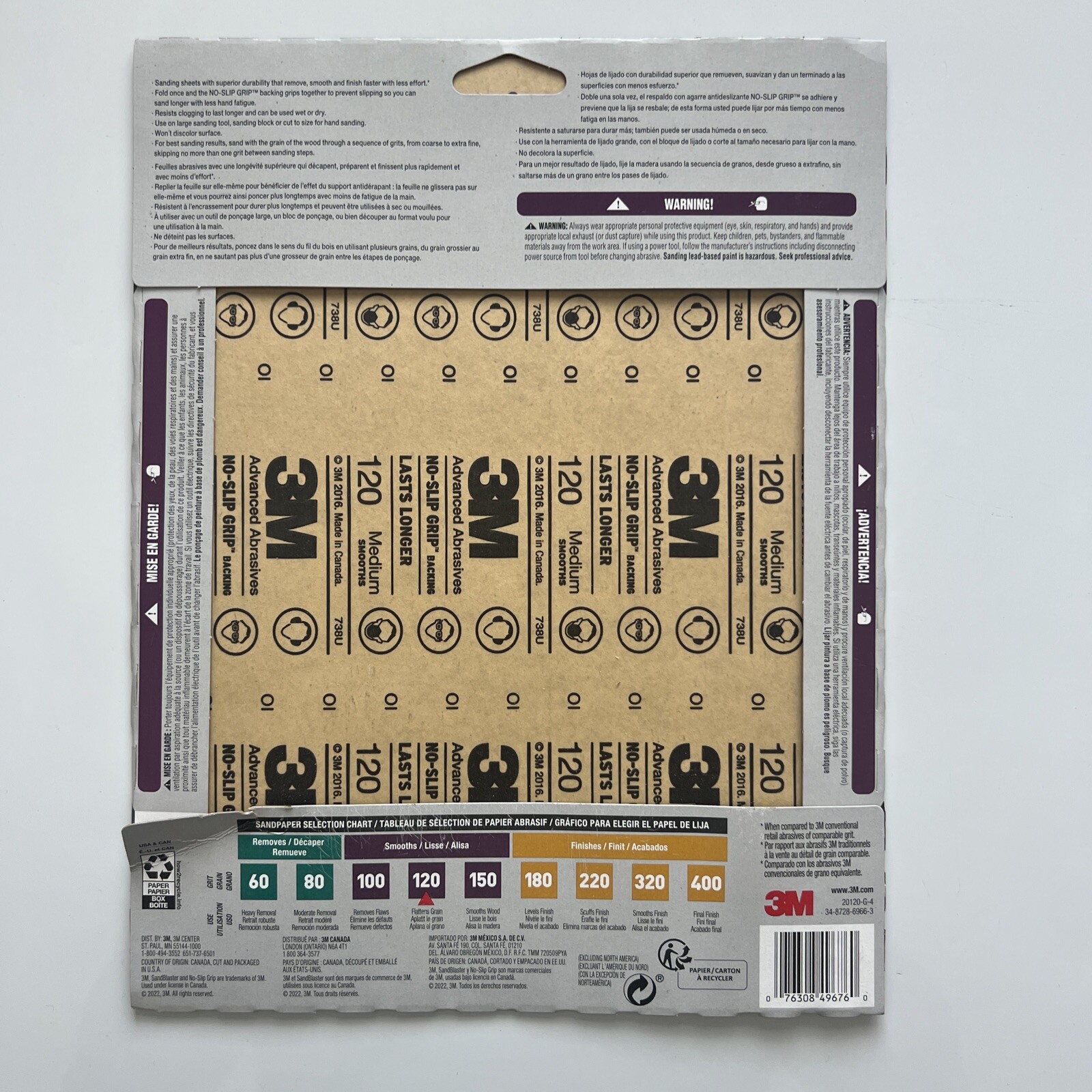 3M SandBlaster 11 in. L x 9 in. W 120 Grit Medium Ceramic Sandpaper 4CT 1 PK