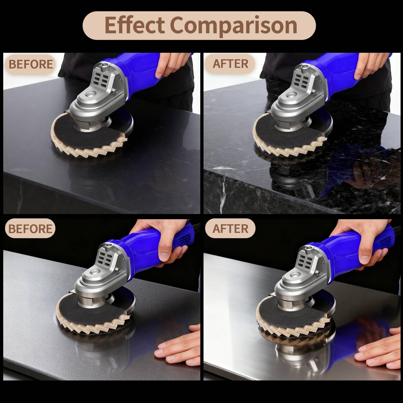 Wool Polishing Wheels 4.5″ Buffing Pads Felt Flap Discs for Angle Grinders