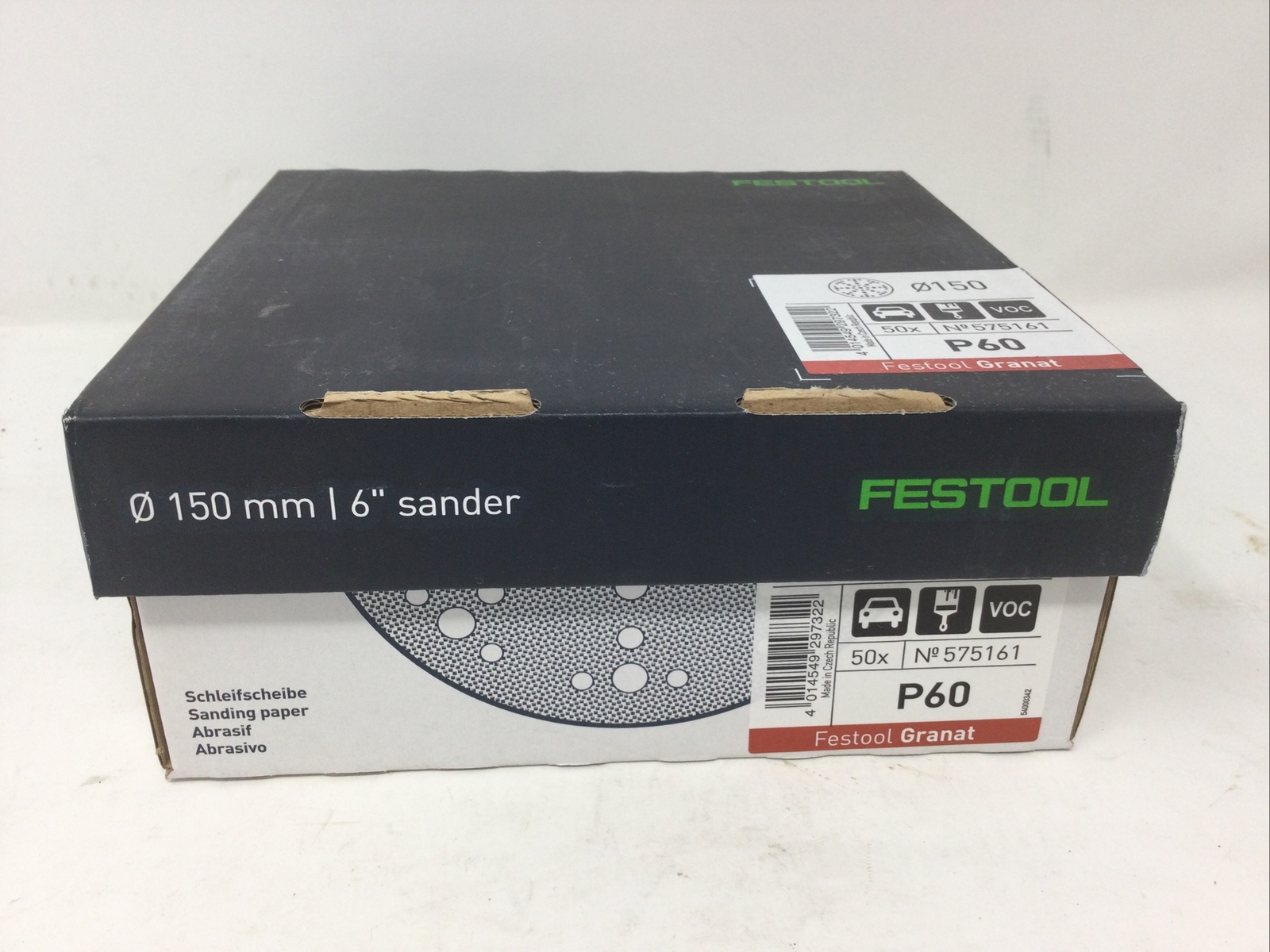 Festool 575161 Granat P60 Grit 6-Inch Diameter Abrasive Sanding Discs, 50-Pack