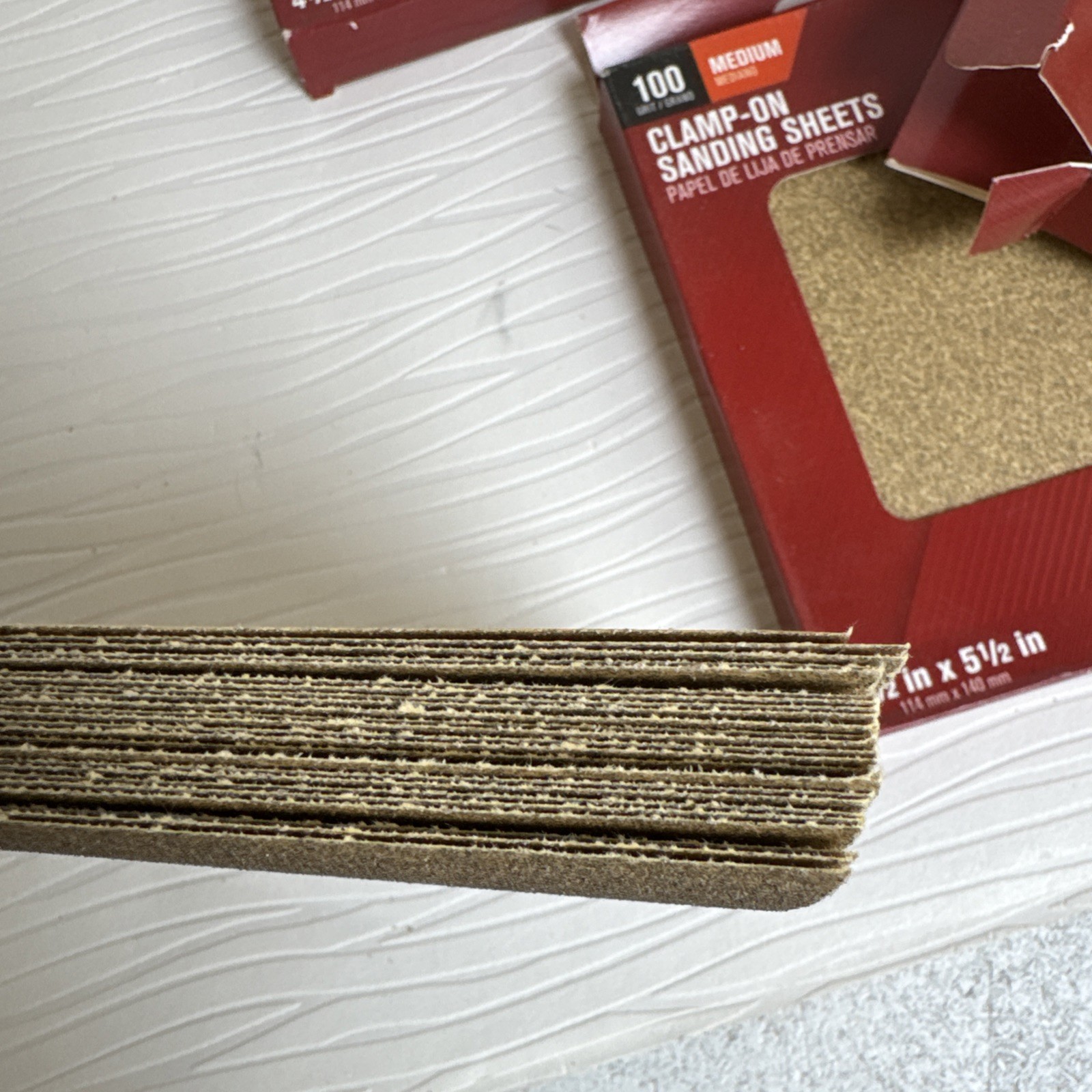 Lot of 3 ACE 2495018 Clamp On Palm Sander Sanding Sheets 100 Grit 4-1/2″X5-1/2″