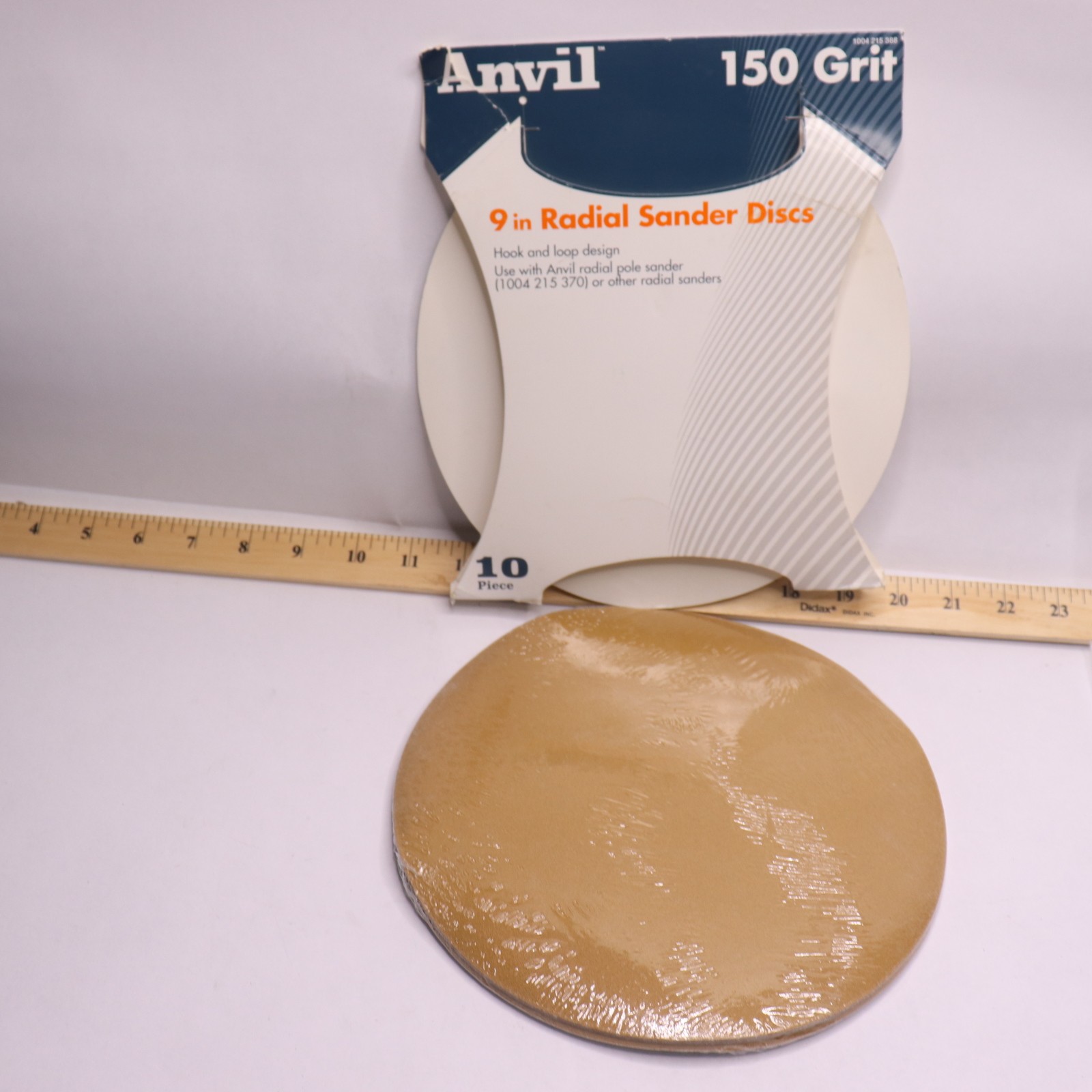 (10-Pk) Anvil Radial Sanding Disk Aluminum Oxide Yellow 150-Grit 9″ 1004 215 388