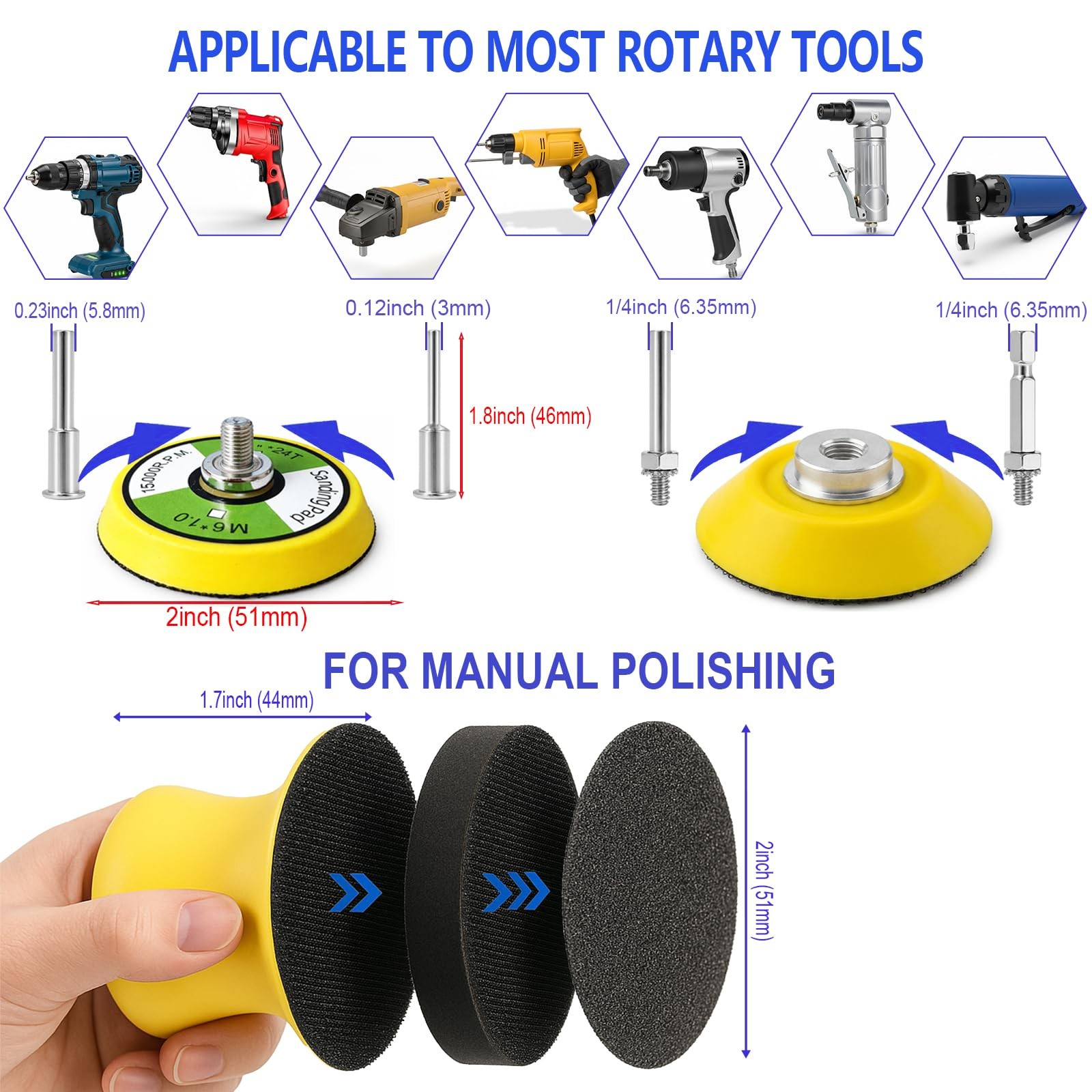 137PCS 2 Inch Sanding Discs Kit, 60-10000 Grit Wet Dry Sandpaper with Hook an…