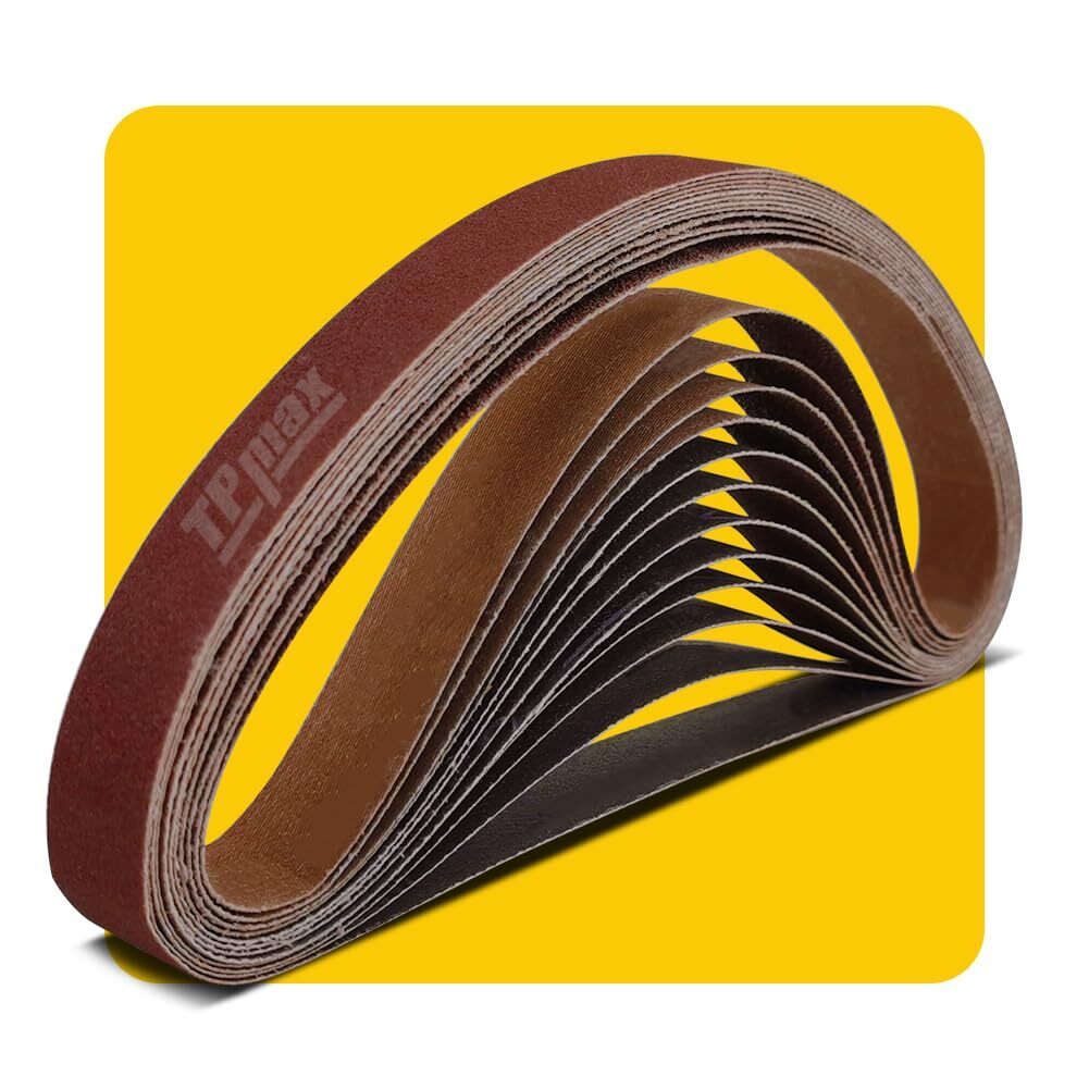 1 x 42 Inch Sanding Belt Pack 1-Inch x 42-Inch12 Pcs4 Each of 80 120 150 Grit…
