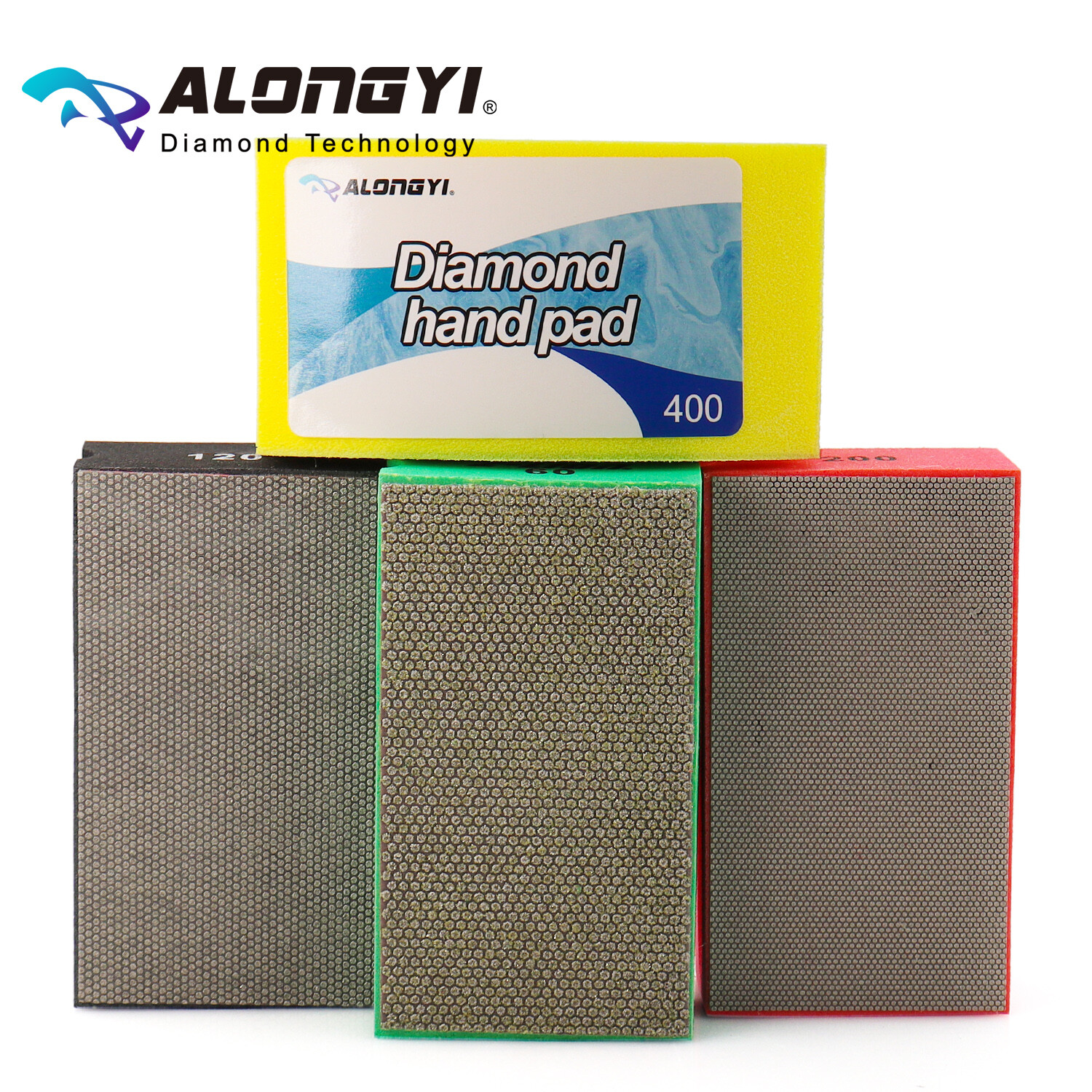 Electroplated Diamond Polishing Hand Pads Arc Shape Back for Glass Stone Granite