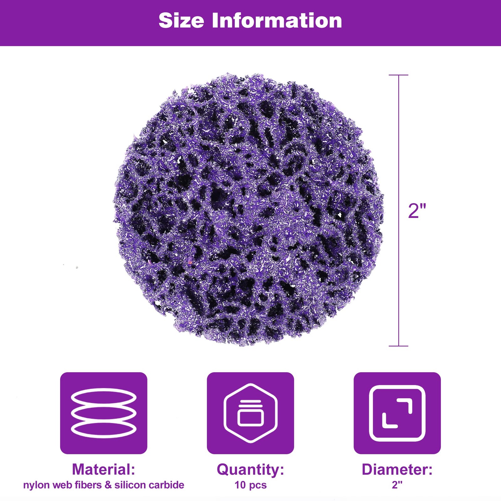 10 PCS 2″ Quick Change Strip Discs, Purple Non Woven Nylon Easy Stripping Dis…