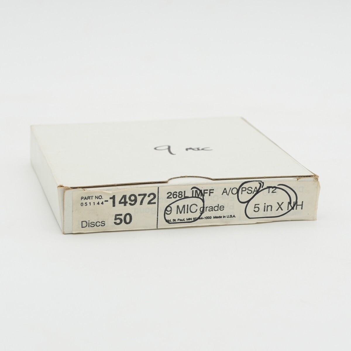 3M PSA Microfinishing Film Disc 268L, 9 Mic, 5 in x NH (box of 50)