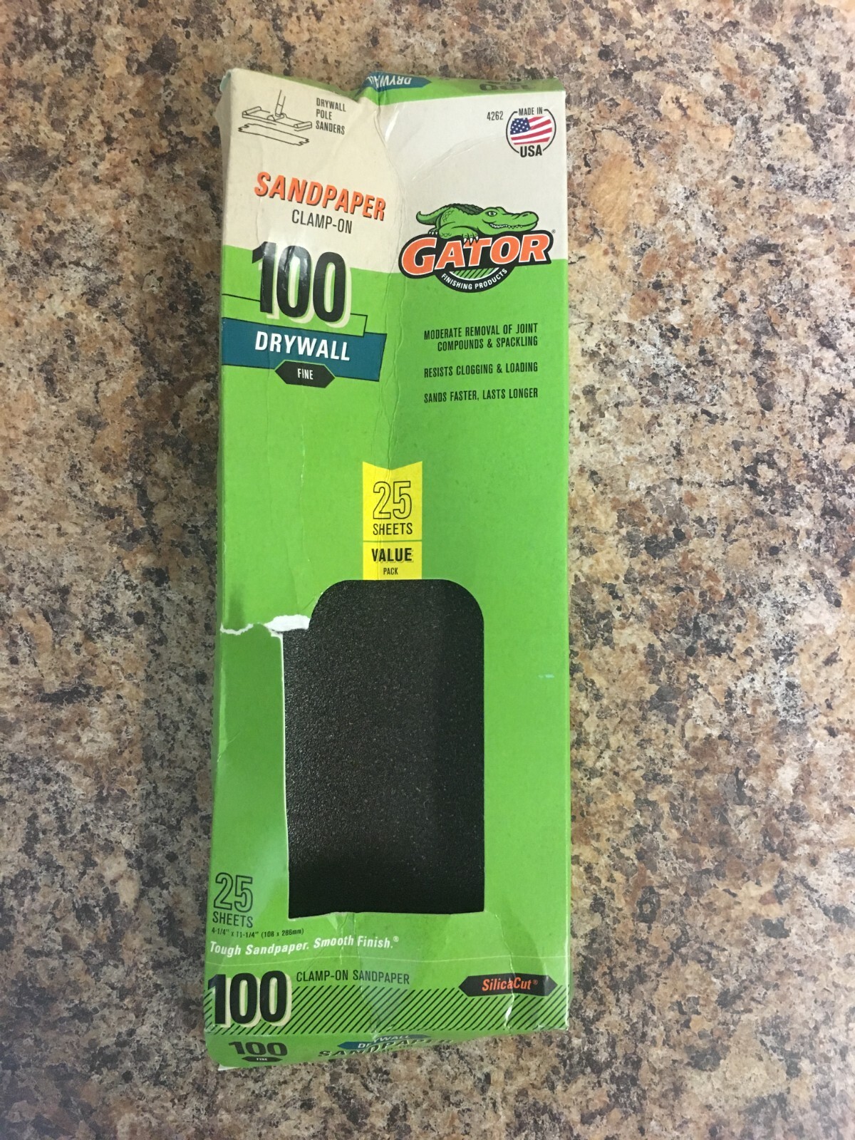 Gator 4262 100-Grit 4-¼ in. X 11-¼ in. Drywall Sandpaper —25 Sheets
