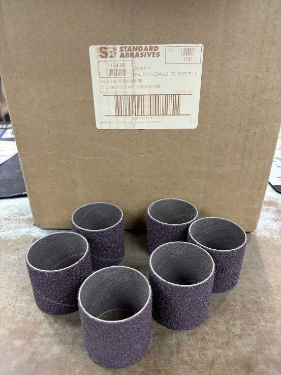 (6) Standard Abrasives 713438 2″ x 2″ Spiral Band 36 Grit Aluminum Oxide