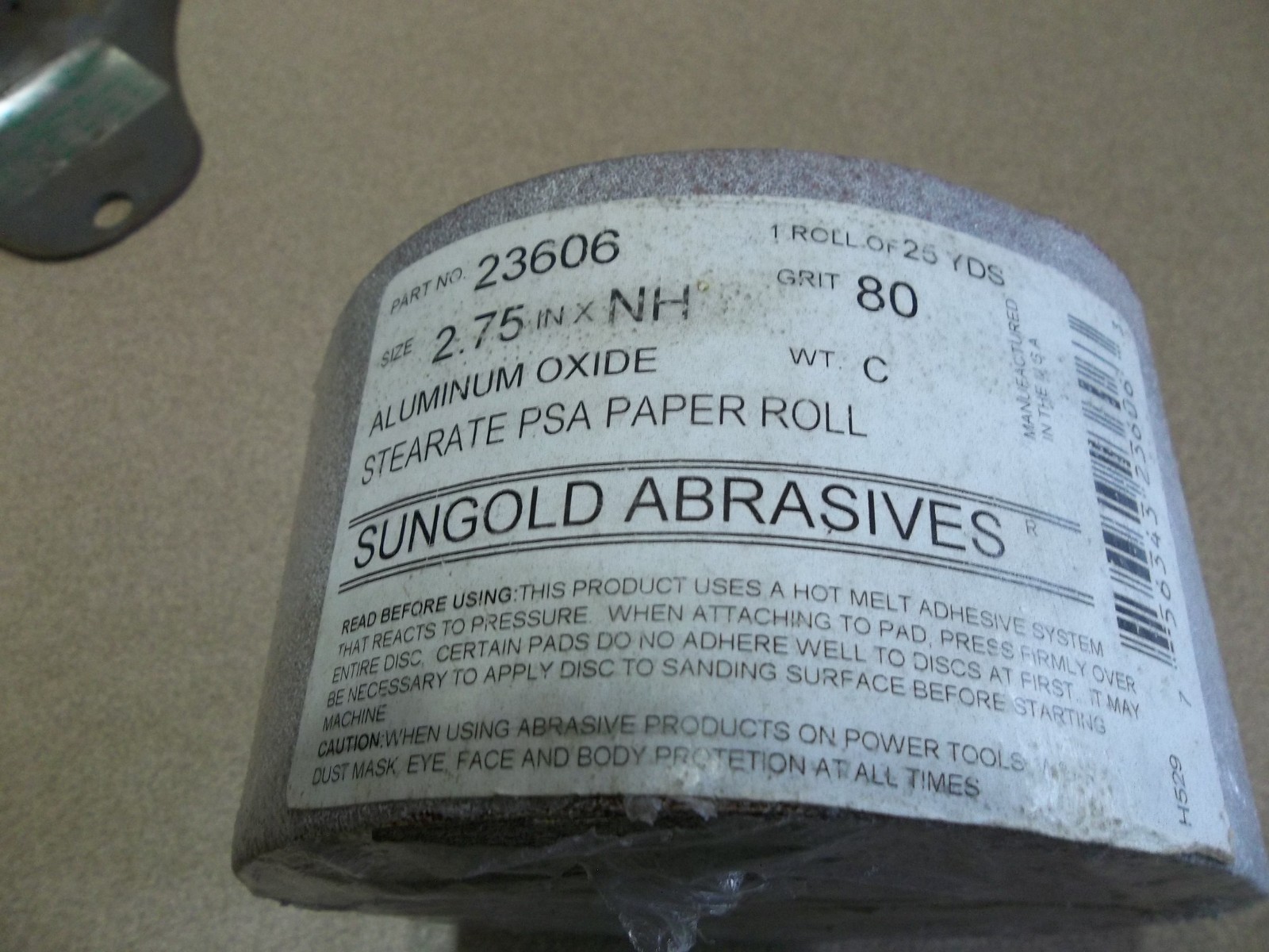 Sungold Abrasives 23606 2.75″ Wide X 25 Yards PSA Roll 80 Grit brown FREE SHIP!