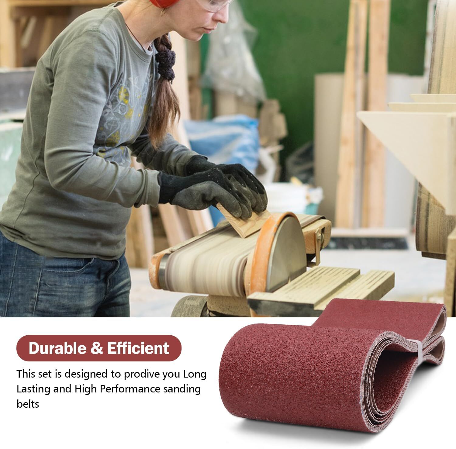3PACK 6x48inch 150 Grit Aluminum Oxide Sanding Belts 150x1219mm for Metal & Wood