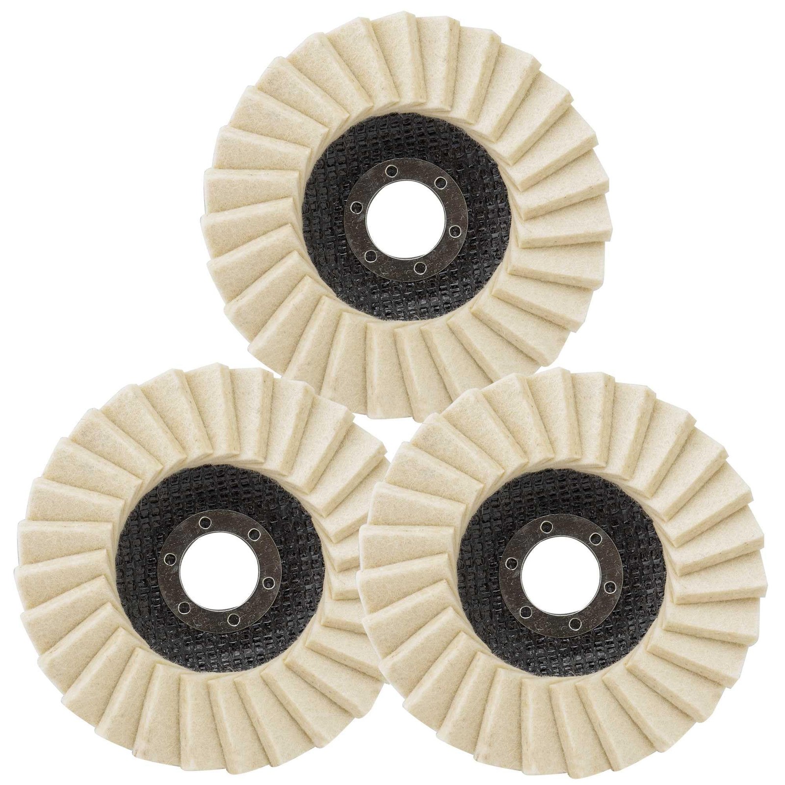 Wool Polishing Wheels 4.5″ Buffing Pads Felt Flap Discs for Angle Grinders