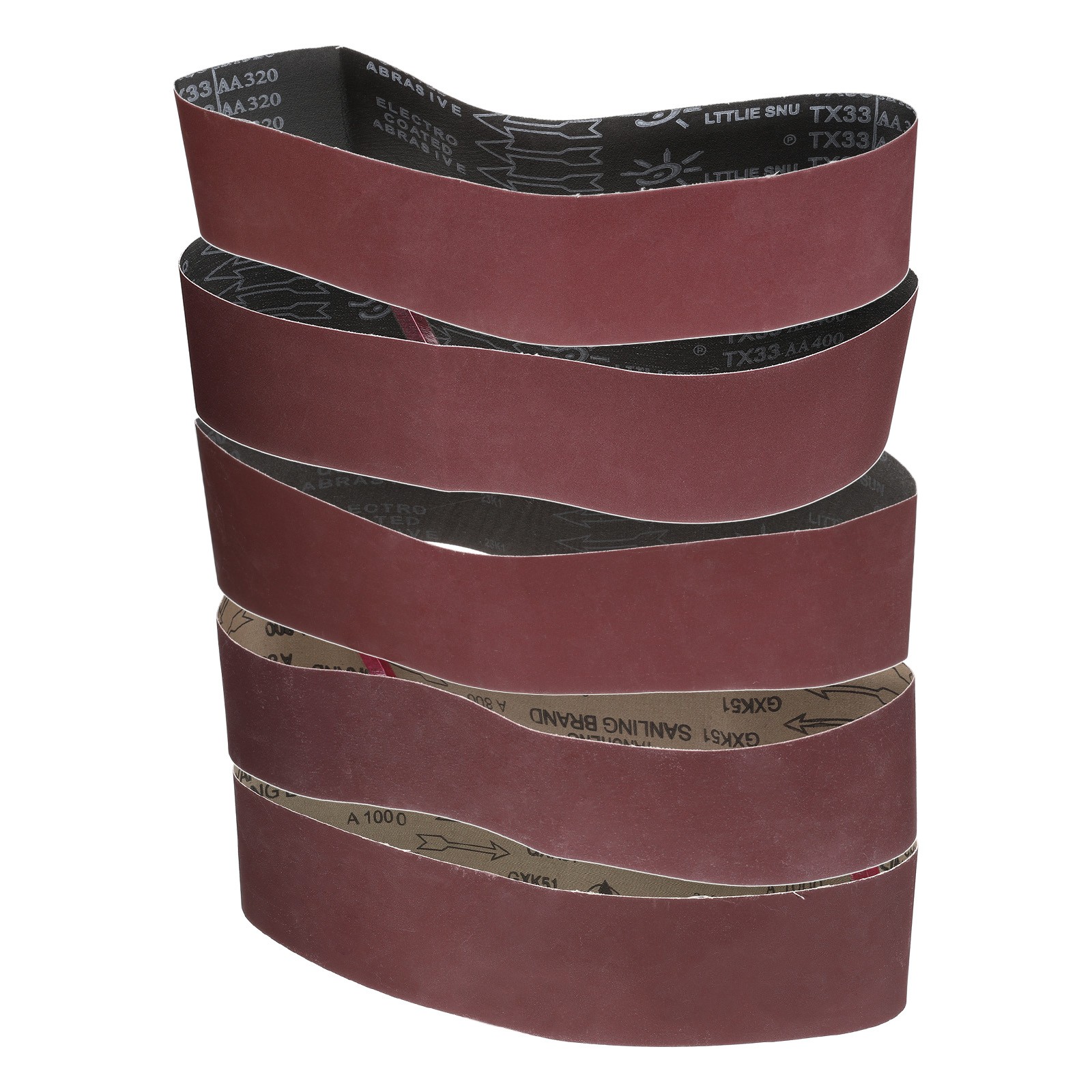 5pcs 4 x 36″ Sanding Belts 320/400/600/800/1000 Grit Aluminium Oxide