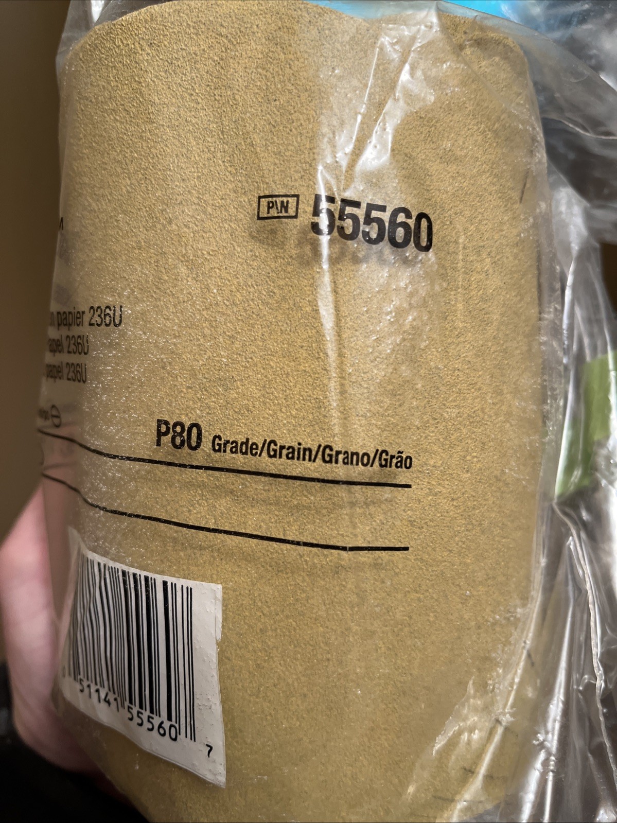 80 Grit 3M Stikit Paper Disc Roll 236U, P80 C-weight, 6 in 600Z 100/Roll 55560