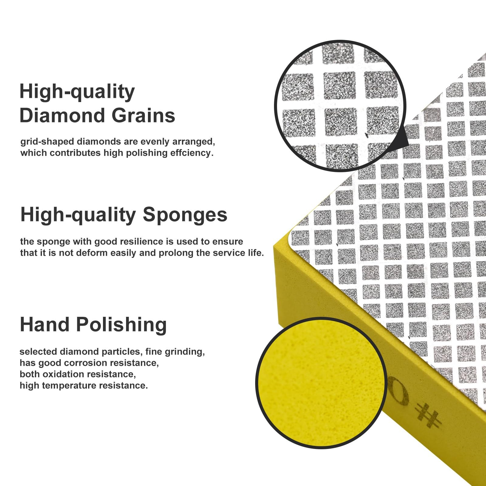 4 Pcs Diamond Polishing Pads Sanding Blocks for Wood Ceramic Tile Glass Grinder